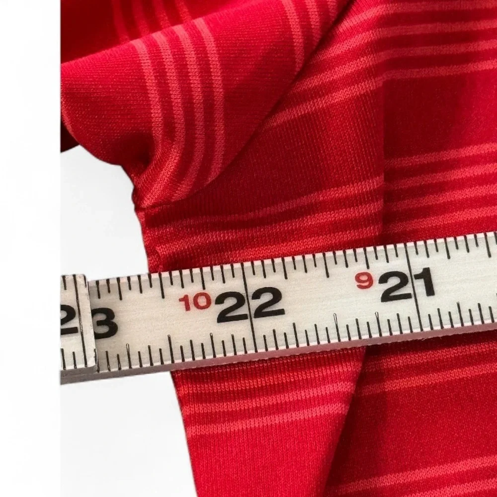Red Striped Aces Men's Polo‎ Shirt  Activewear Athletic Aces Logo Large